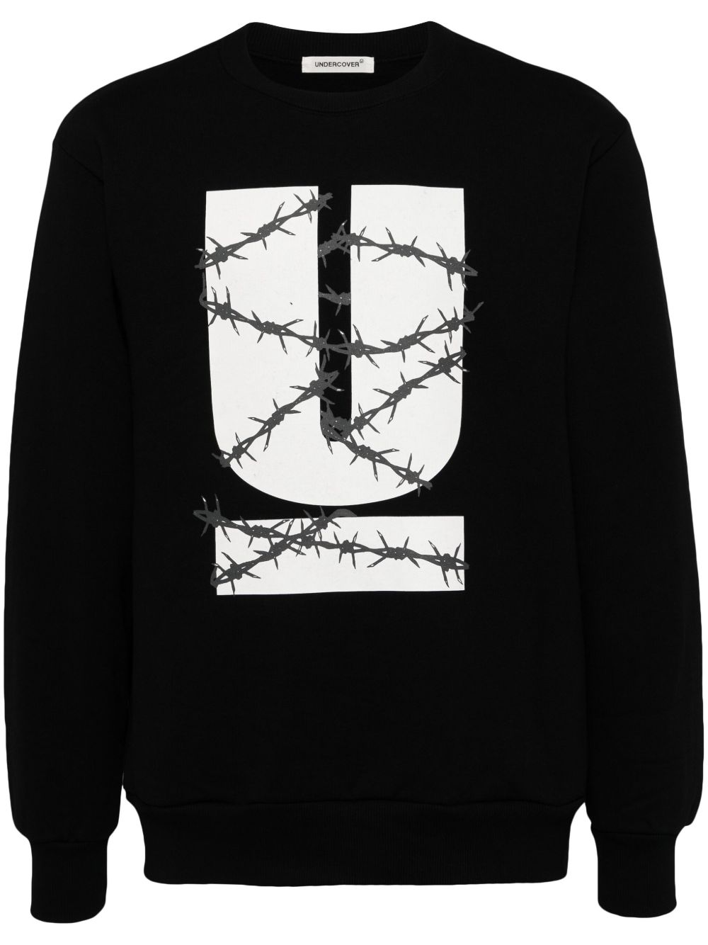 Undercover logo印花棉卫衣 - 黑色