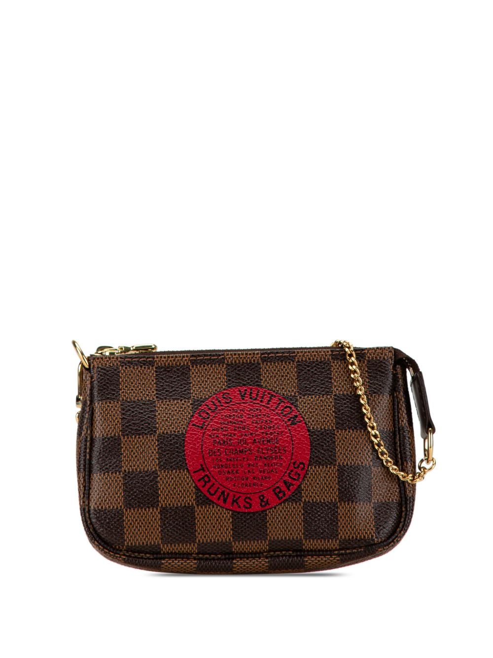 Louis Vuitton Pre-Owned Damier Ebene Trunks and Bags Pochette Accessoires 迷你手提包（2008年典藏款） - 褐色