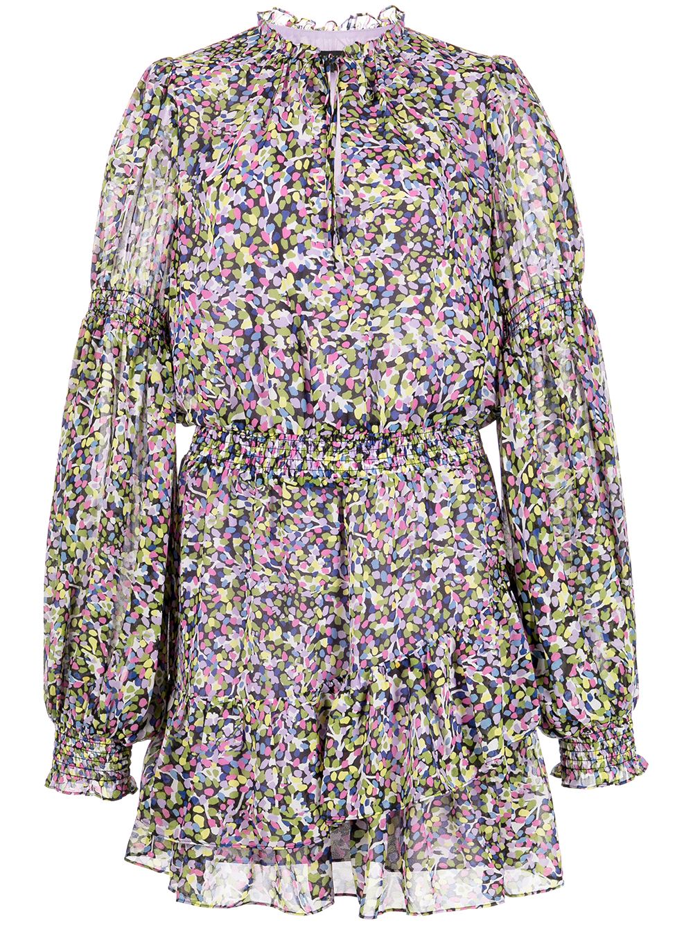 Ted Baker 花卉印花分层式迷你连衣裙 - 紫色
