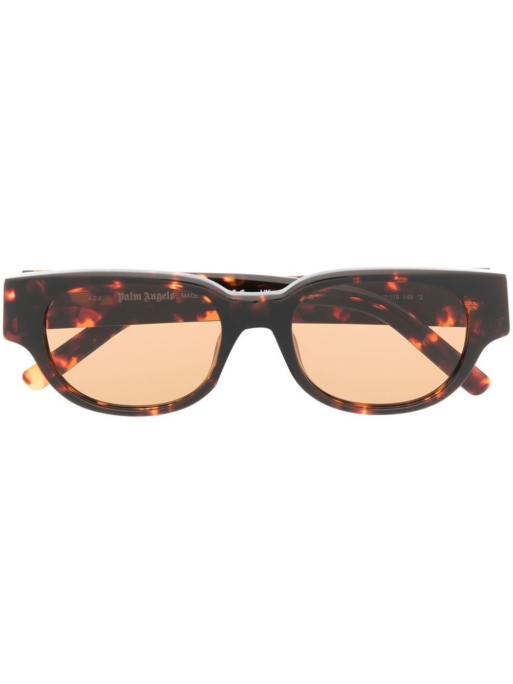 Palm Angels Eyewear 玳瑁纹圆框太阳眼镜 - 褐色
