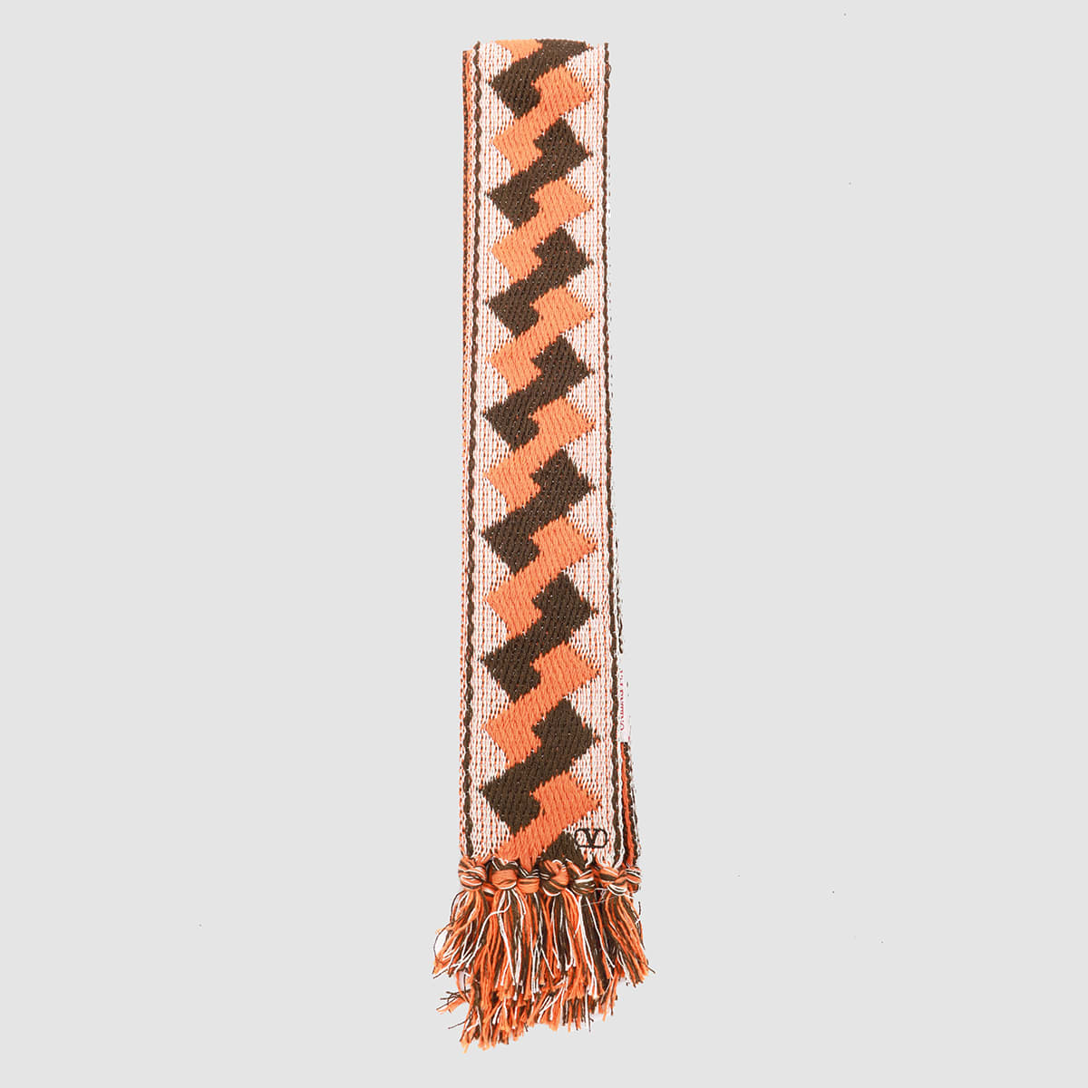 Valentino Garavani White And Brown Cotton Scarves