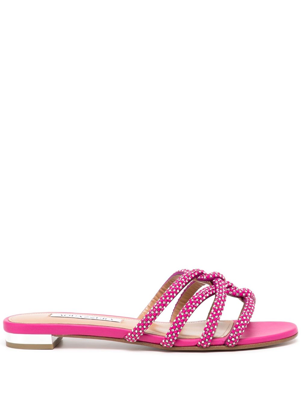Aquazzura 晶饰平底凉鞋 - 粉色