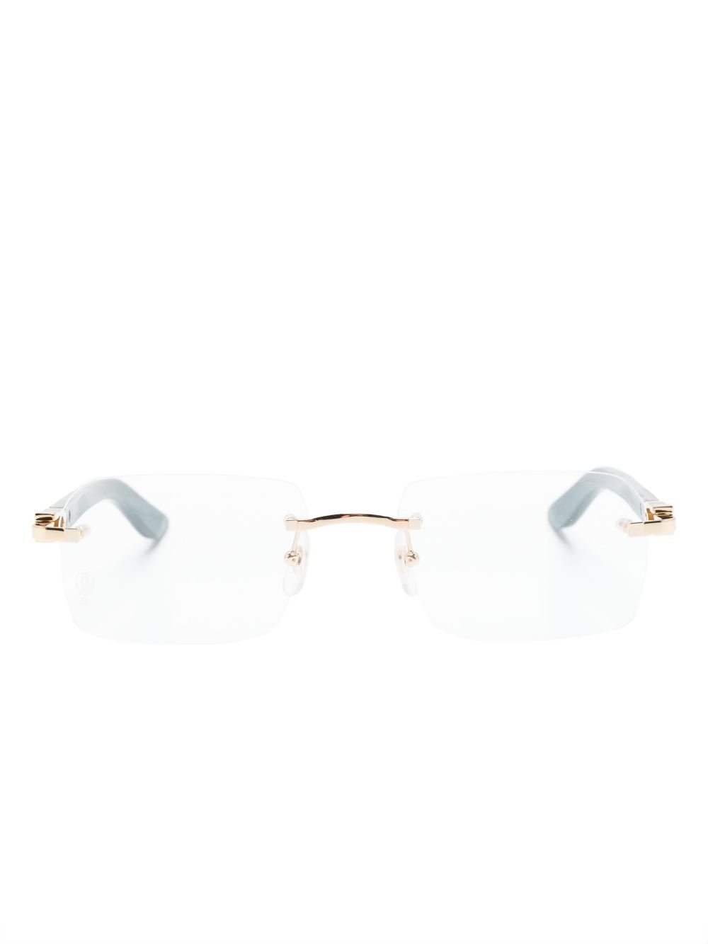 Cartier Eyewear 几何形无框眼镜 - 灰色
