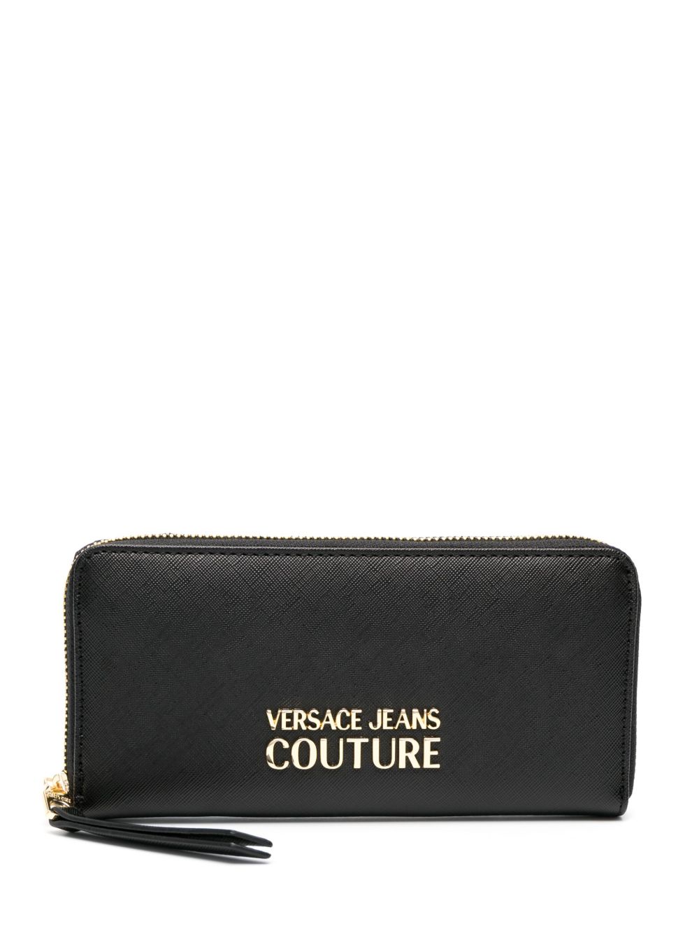 Versace Jeans Couture logo标牌人造皮革钱包 - 黑色