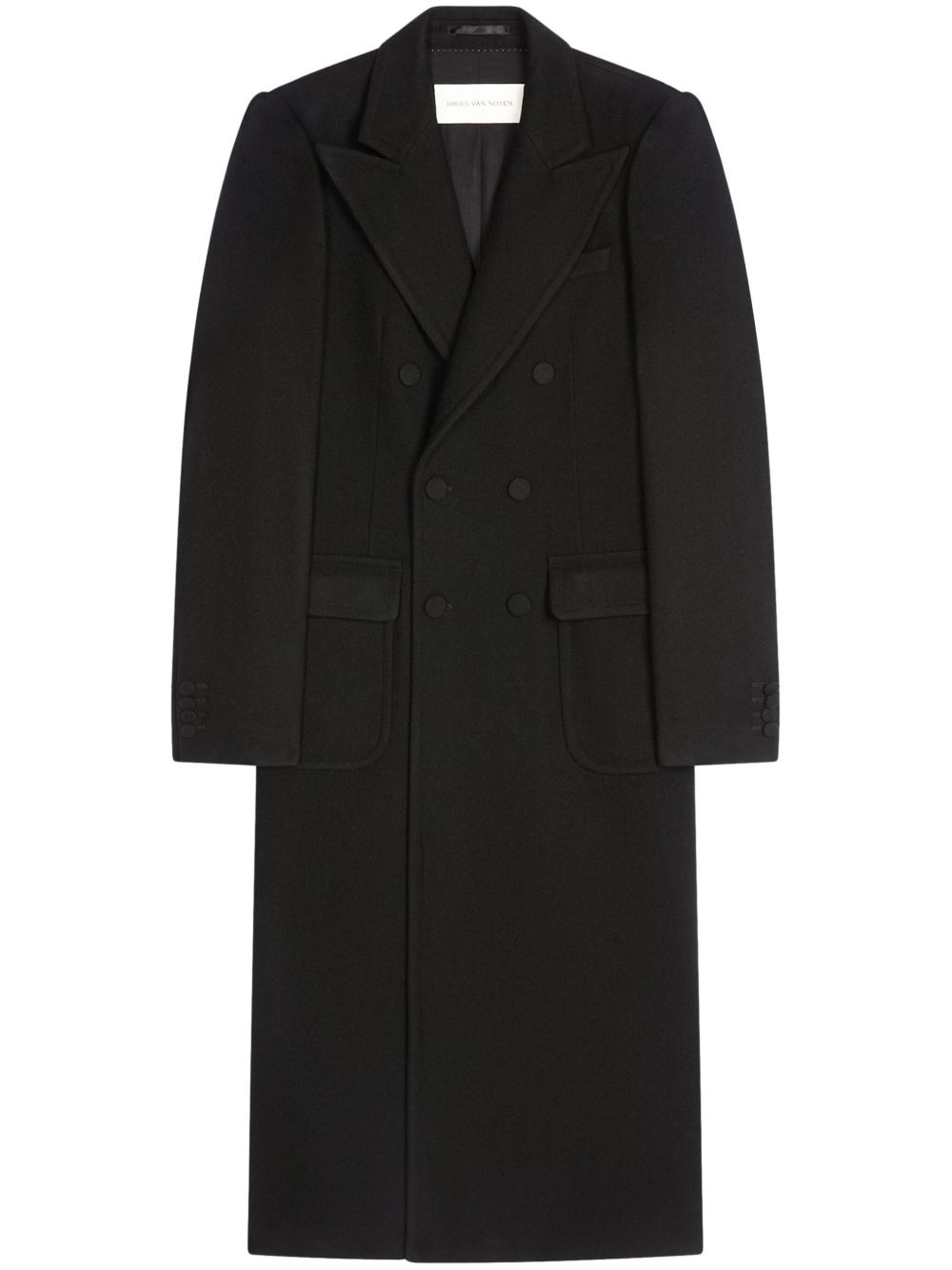 DRIES VAN NOTEN 羊毛双排扣外套 - 黑色