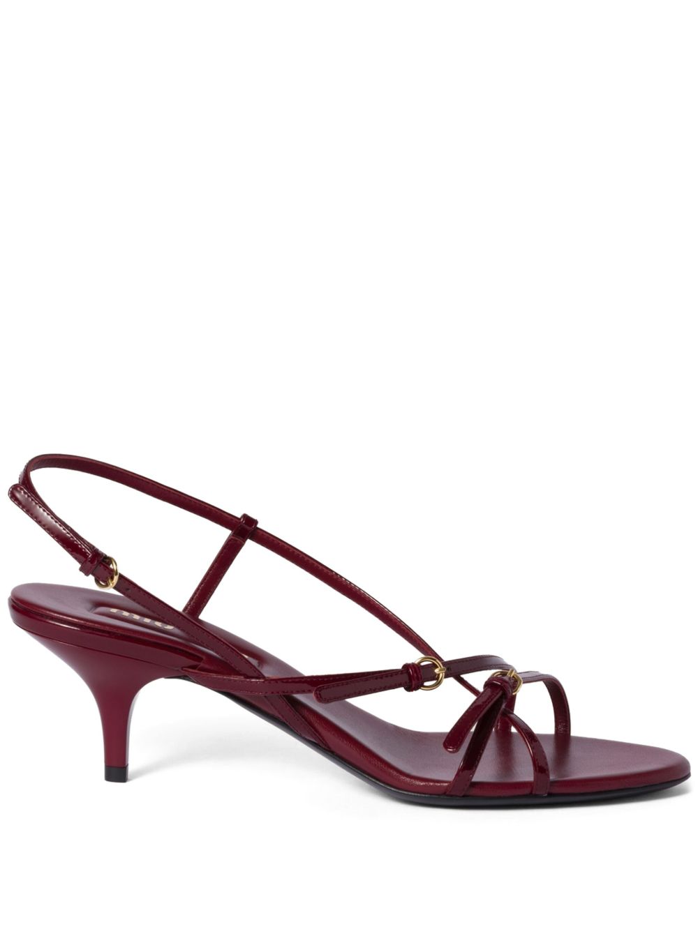 Miu Miu Moore 漆皮低跟凉鞋（5.5厘米） - 红色