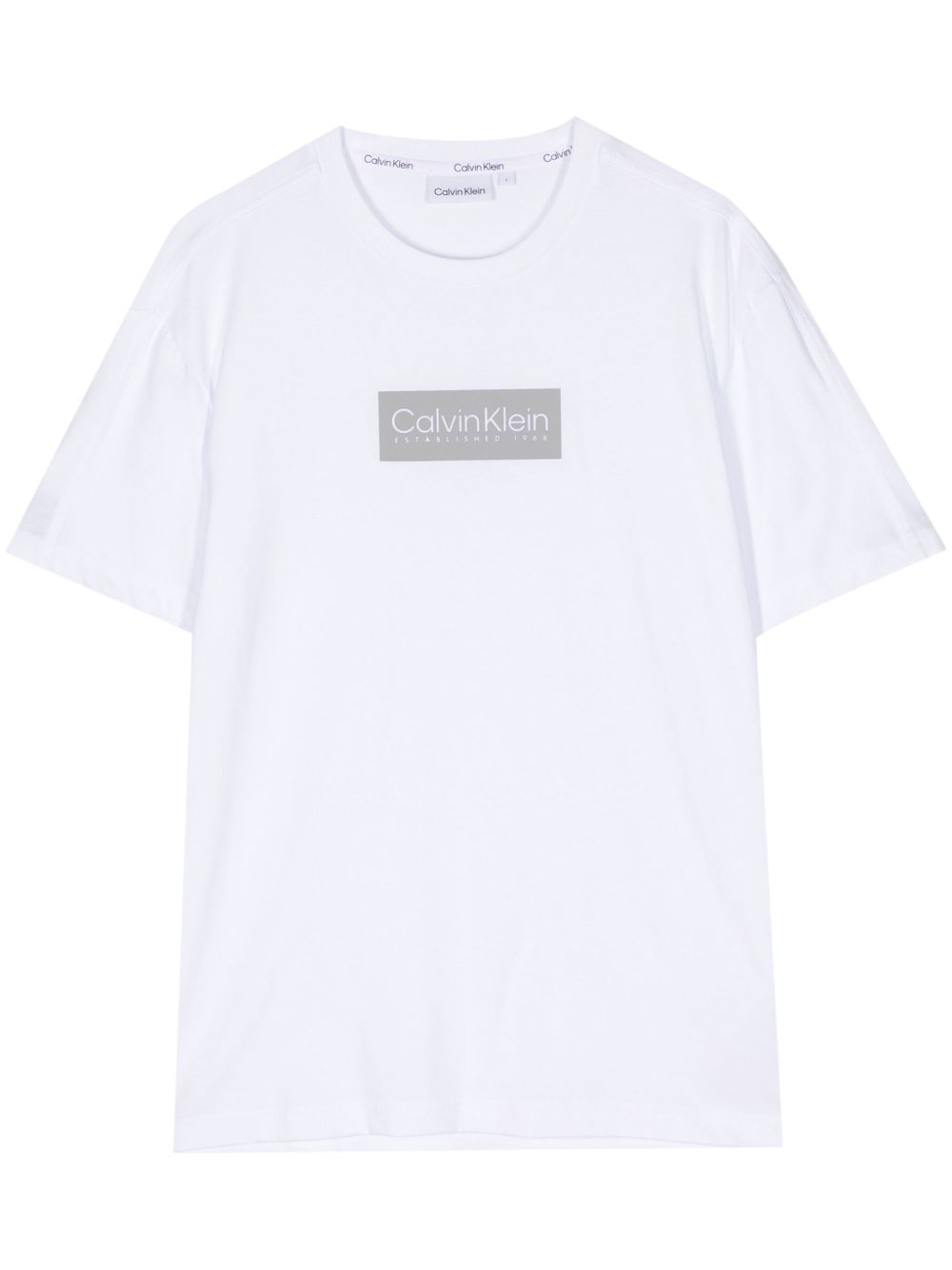 Calvin Klein logo细节棉T恤 - 白色