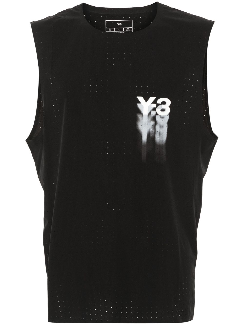 Y-3 logo印花坦克背心 - 黑色
