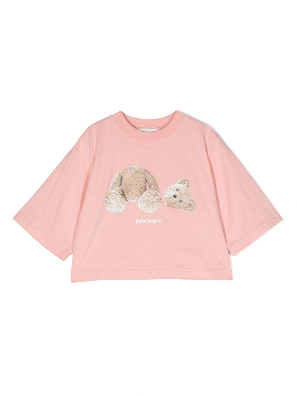 Palm Angels Kids 泰迪熊棉短款上衣 - 粉色