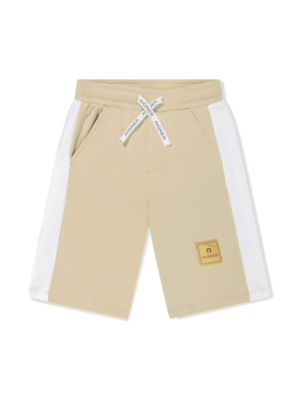 Aigner Kids logo贴花棉运动短裤 - 中性色