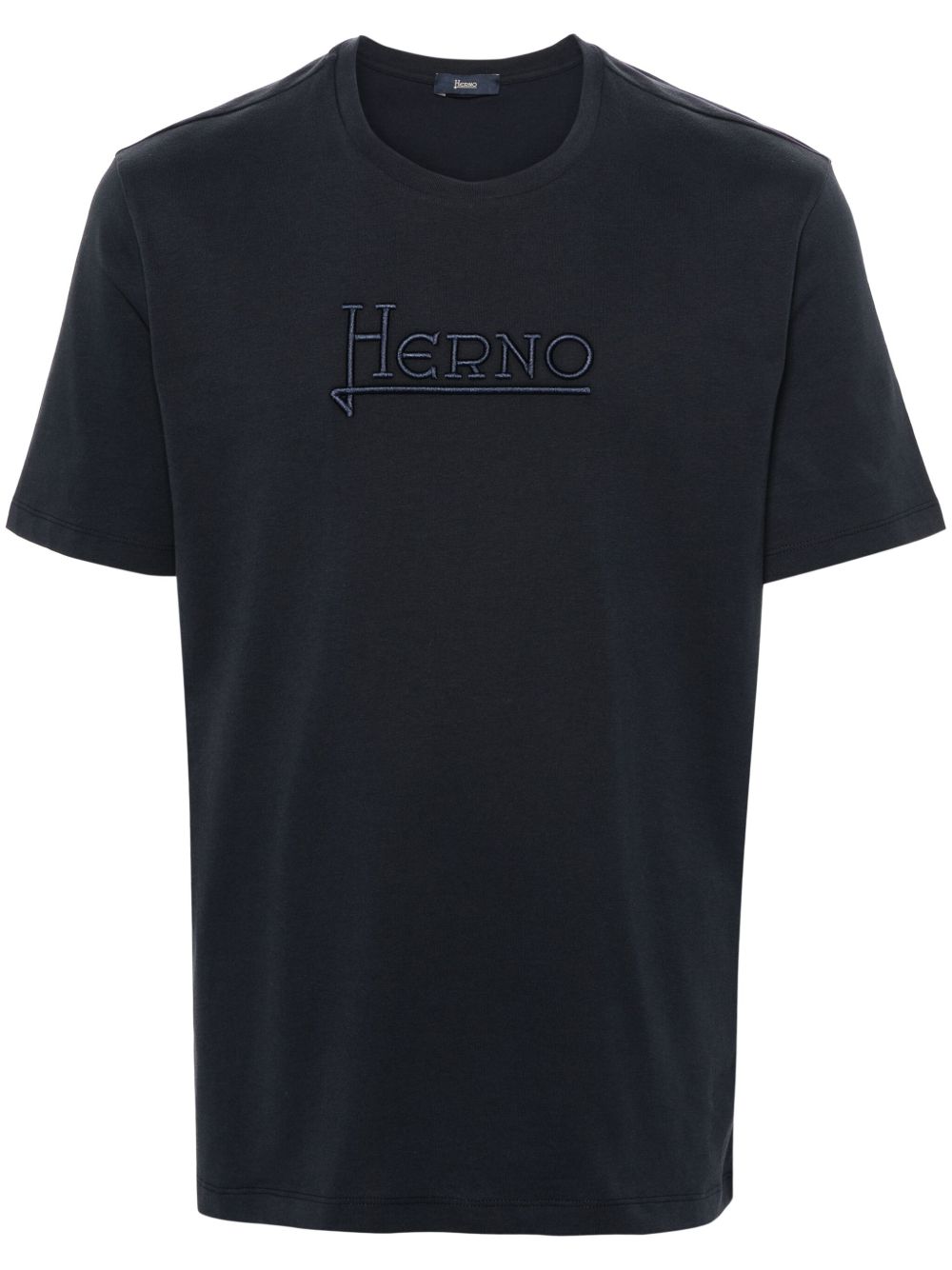 Herno logo刺绣棉T恤 - 蓝色