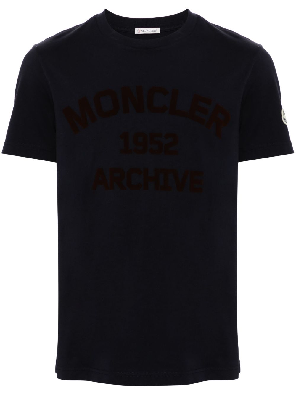 Moncler 植绒logo棉T恤 - 蓝色