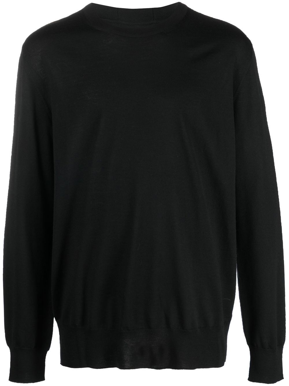 Jil Sander 羊毛针织圆领毛衣 - 黑色