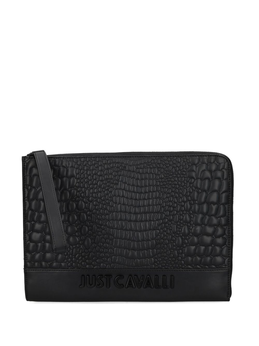 Just Cavalli logo字母电脑包 - 黑色