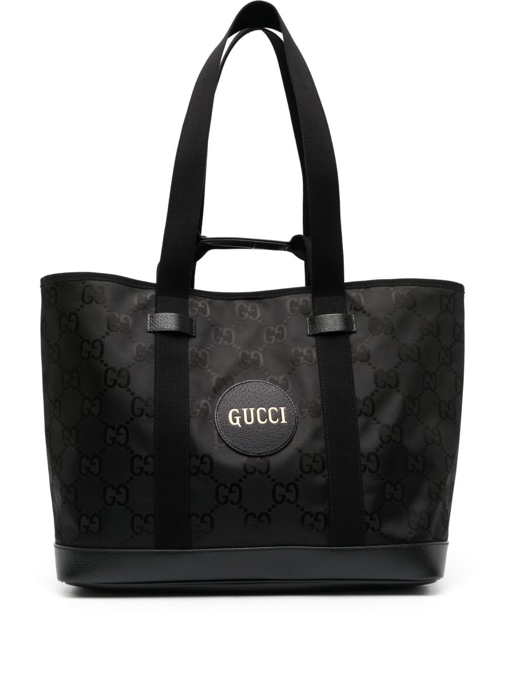 Gucci GG Supreme 印花手提包 - 黑色