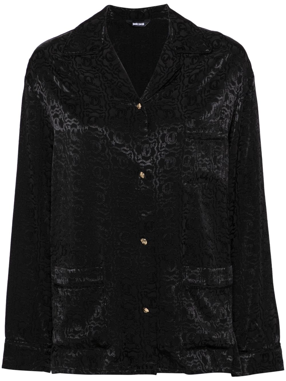 Just Cavalli logo提花衬衫 - 黑色