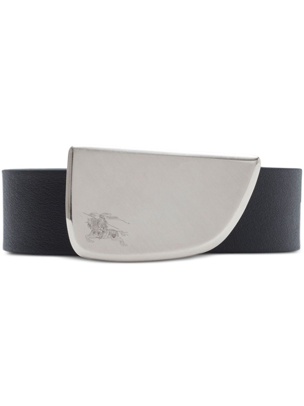 Burberry Shield 皮质腰带 - 黑色