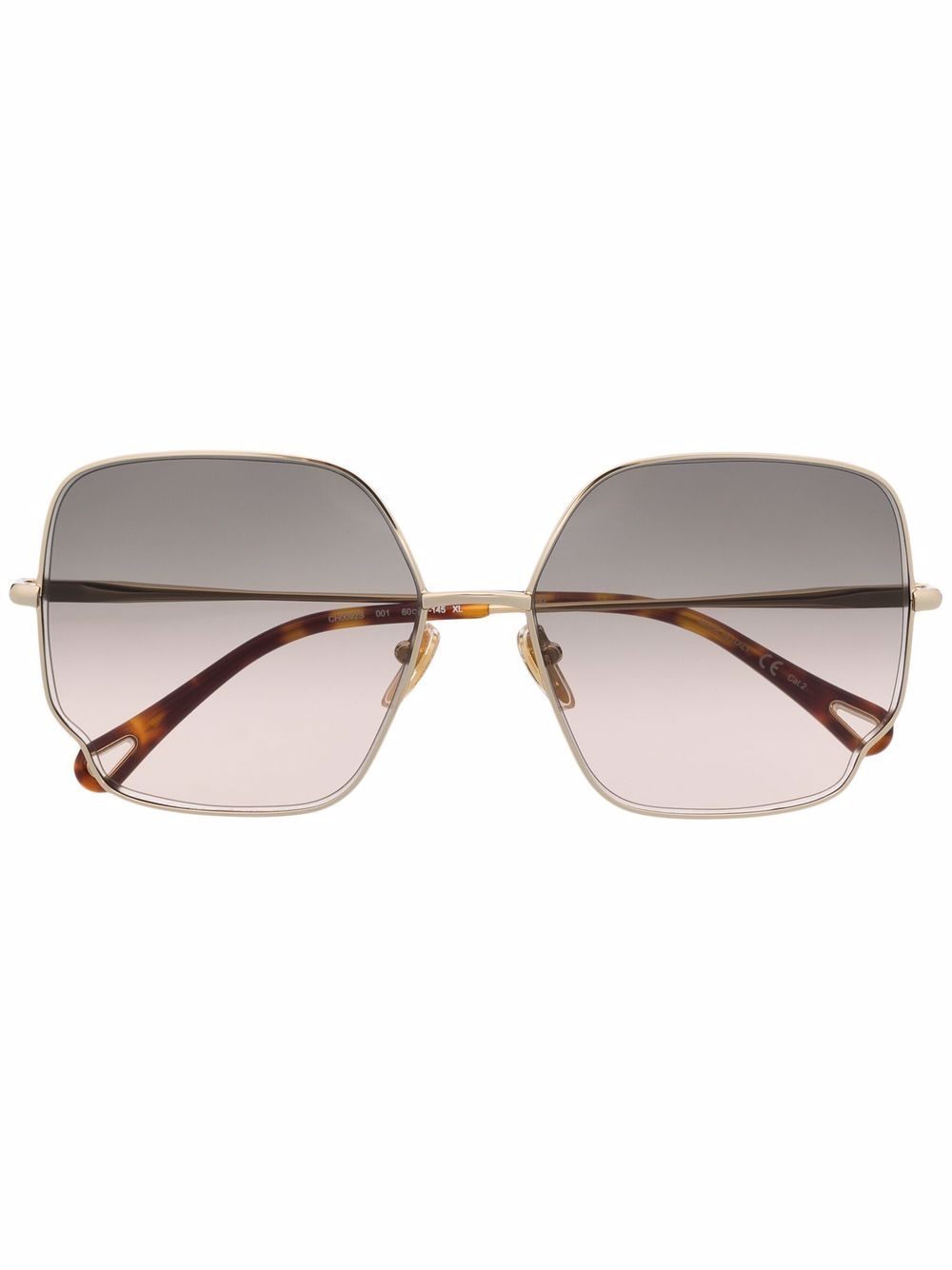 Chloé Eyewear 超大框太阳眼镜 - 金色