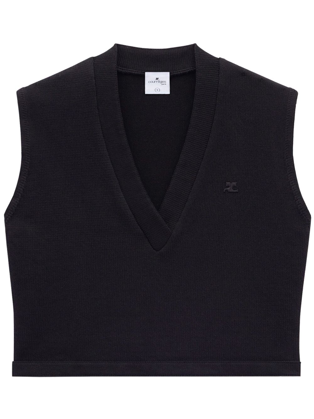 Courrèges Varsity logo贴花马甲 - 黑色