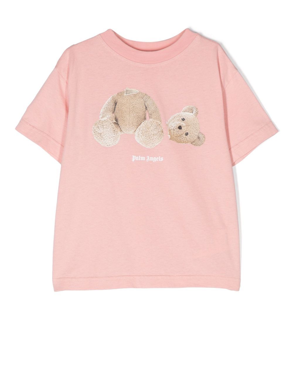 Palm Angels Kids 泰迪熊印花棉T恤 - 粉色