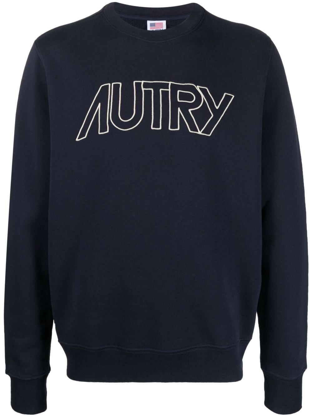Autry logo刺绣棉毛衣 - 蓝色