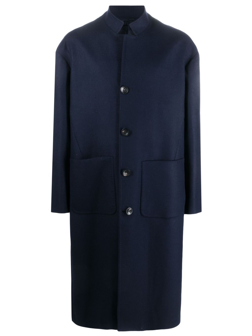 Kiton 宽领单排扣外套 - 蓝色