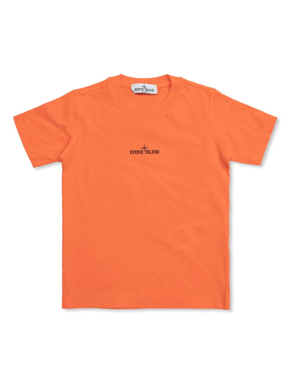 Stone Island Junior logo印花棉T恤 - 橘色