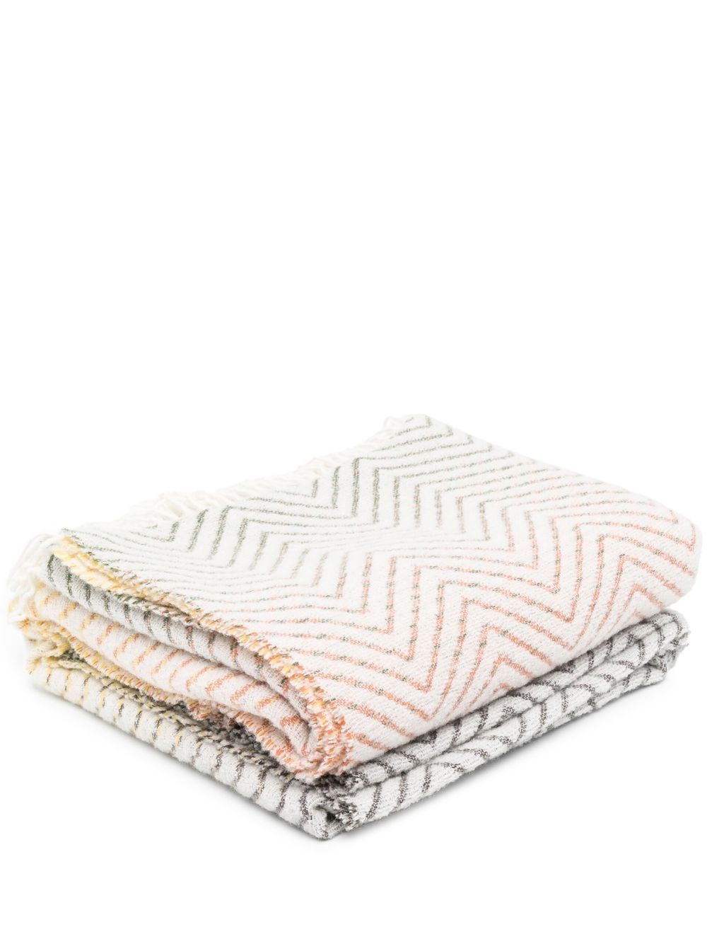 Missoni Home Z字形针织羊毛毯 - 黄色