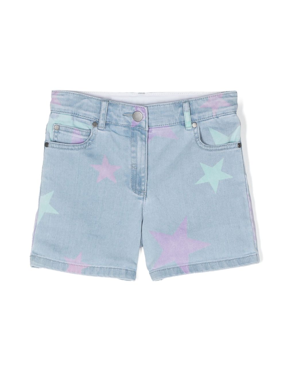 Stella McCartney Kids Stella Star 牛仔短裤 - 蓝色