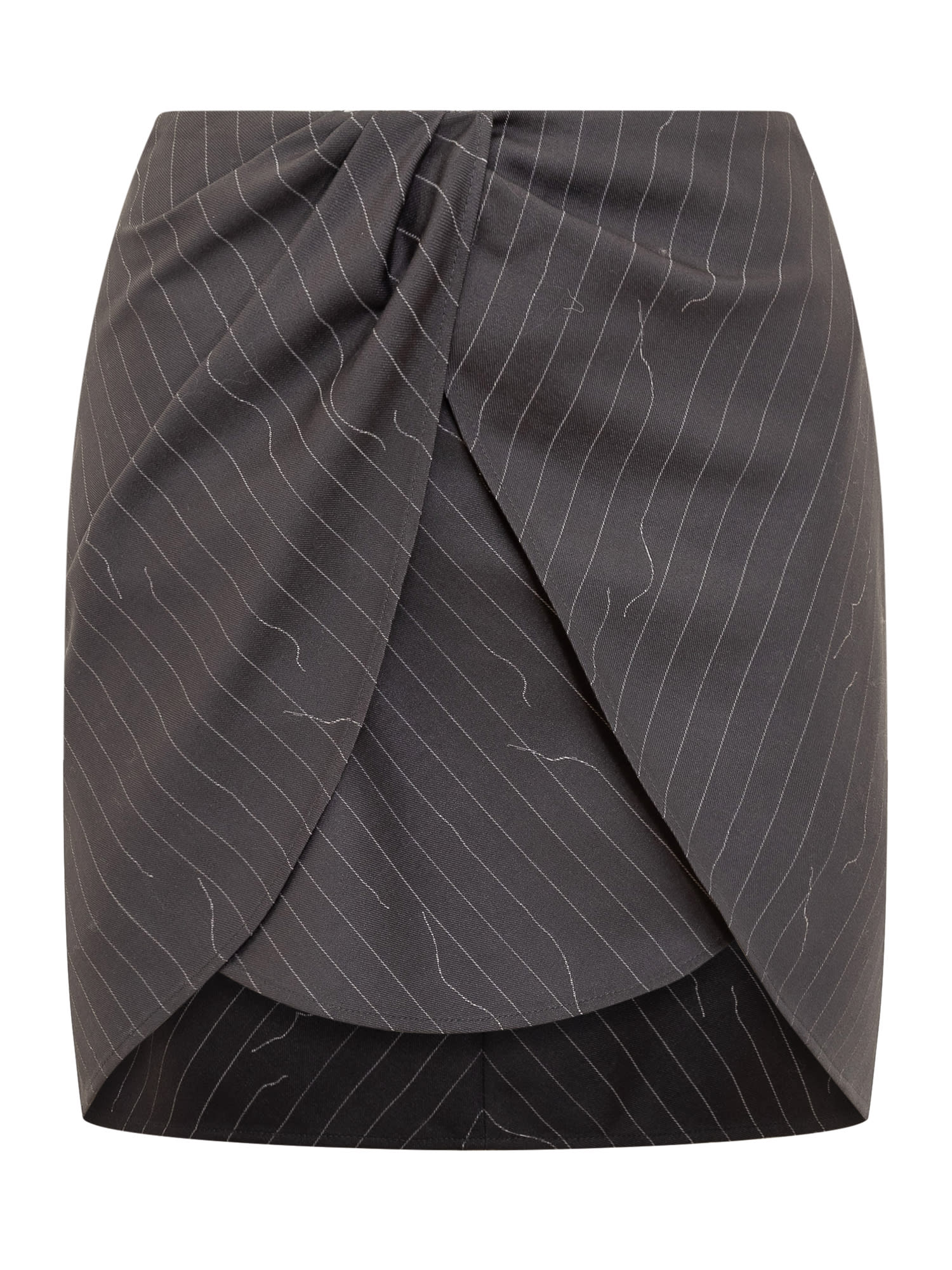 Off-White Pinstripe Twist Skirt