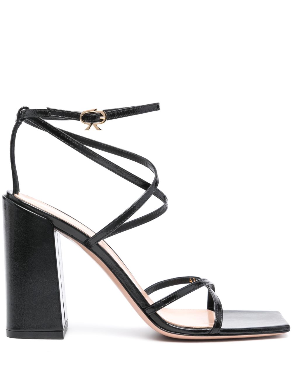 Gianvito Rossi 皮质高跟凉鞋 - 黑色