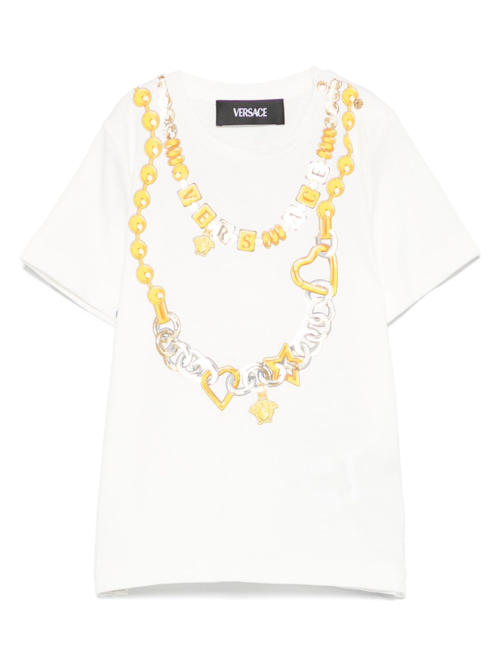 Versace Kids logo印花T恤 - 白色