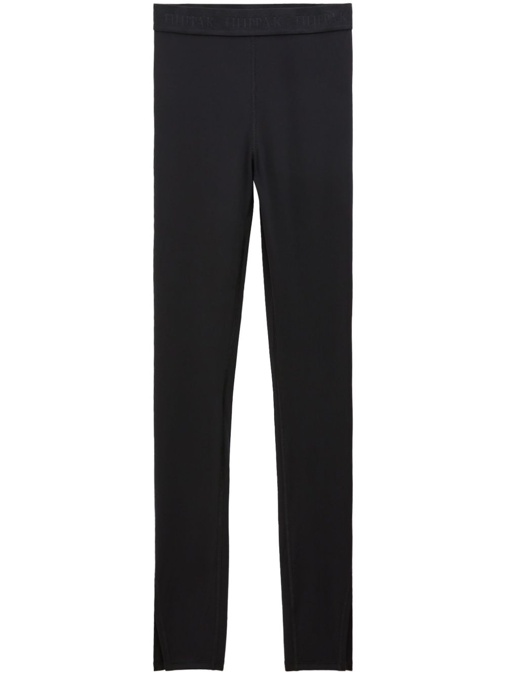 Filippa K logo腰边开衩裤脚打底裤 - 黑色