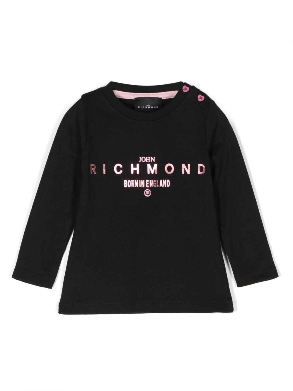 John Richmond Junior logo印花棉T恤 - 黑色