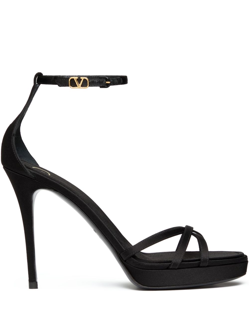Valentino Garavani logo扣环高跟凉鞋（10.5厘米） - 黑色