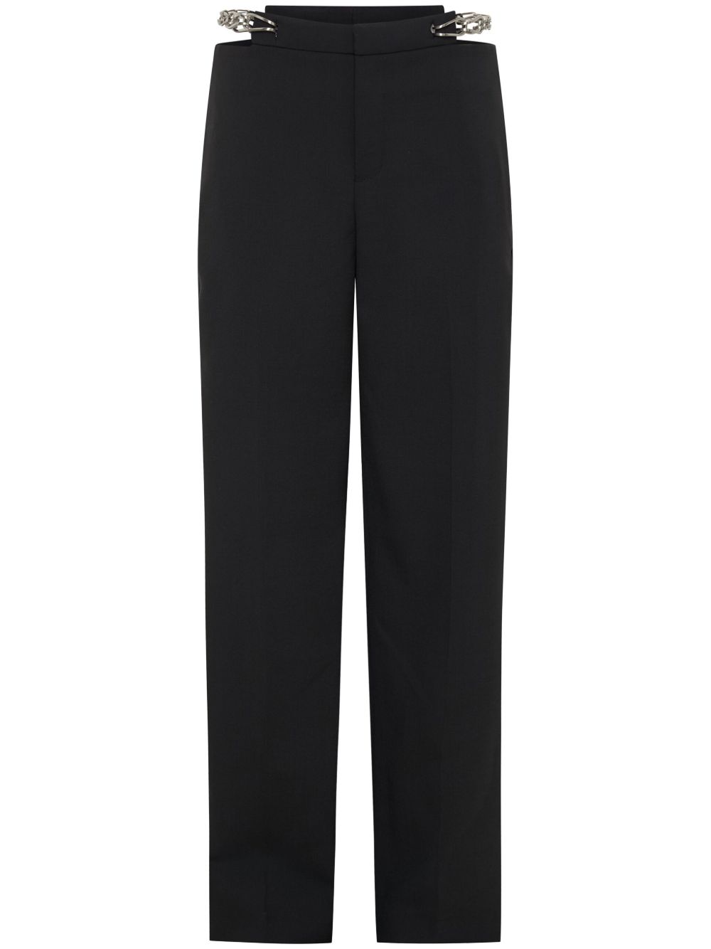 Dion Lee 搭链羊毛混纺西裤 - 黑色