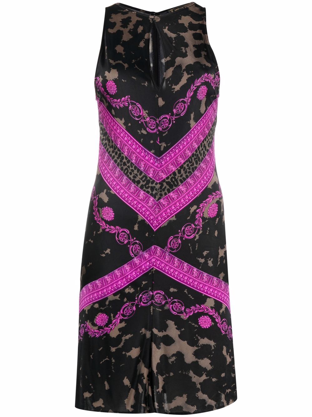 Versace Pre-Owned 动物纹巴洛克印花贴身连衣裙（2000年代典藏款） - 黑色