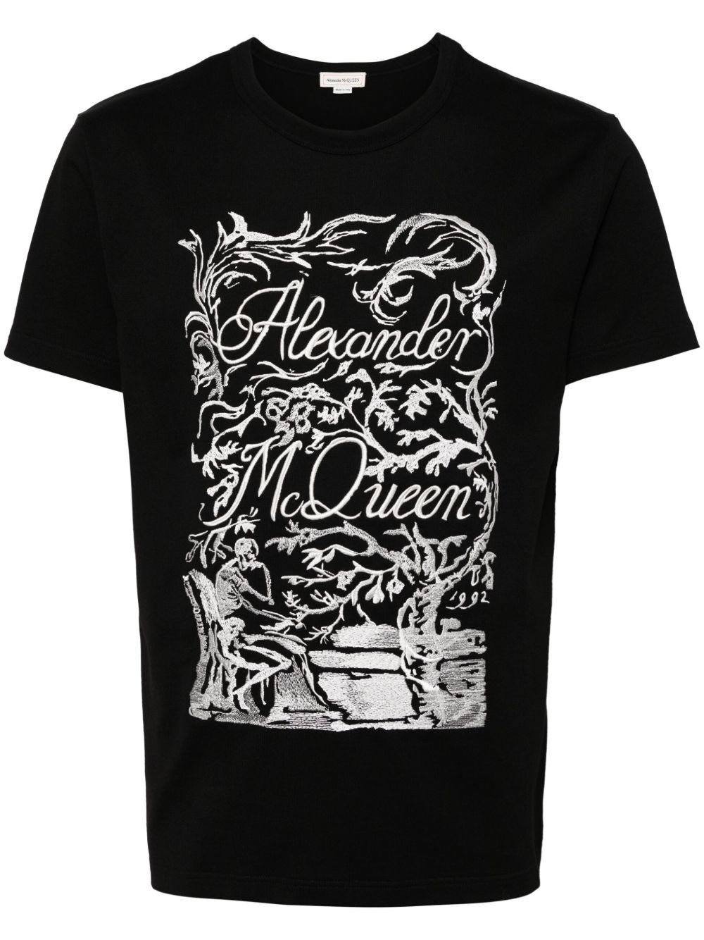 Alexander McQueen logo印花短袖T恤 - 黑色