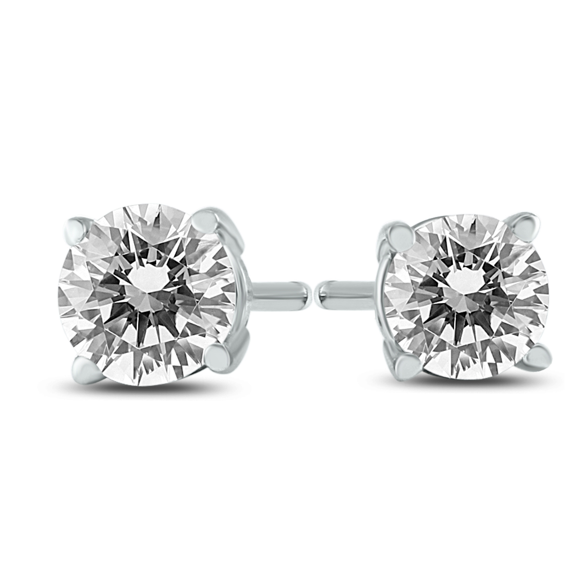 1/4 Carat TW Certified Round Diamond Solitaire Stud Earrings in 14K White Gold (I-J Color, SI1-SI2 Clarity)