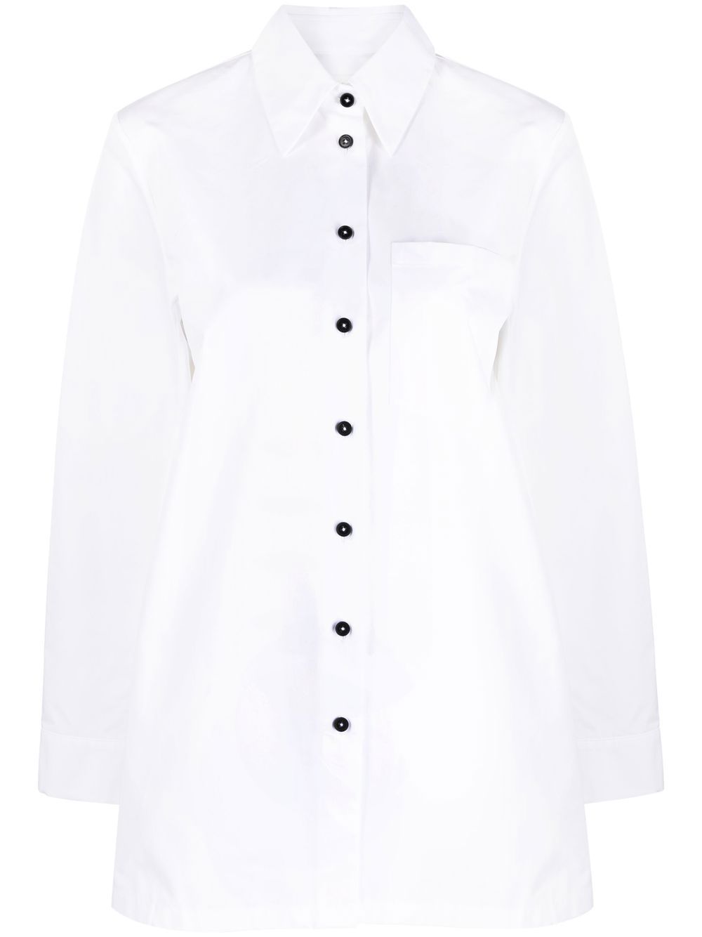Jil Sander 长袖贴袋衬衫 - 白色