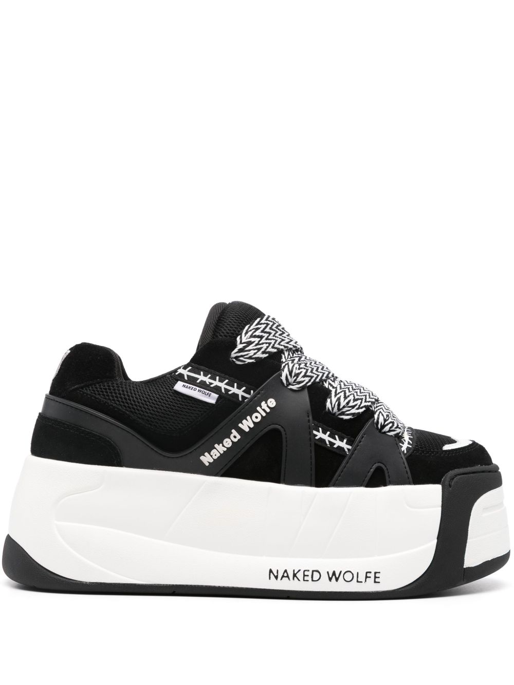 NAKED WOLFE Sliders 皮质厚底运动鞋 - 黑色