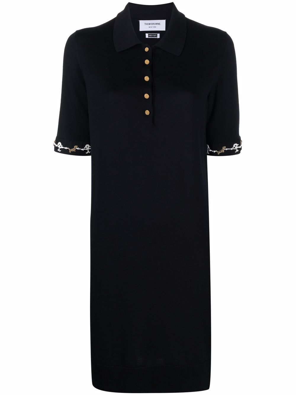 Thom Browne Mrs. Thom 珠饰细节铅笔连衣裙 - 蓝色