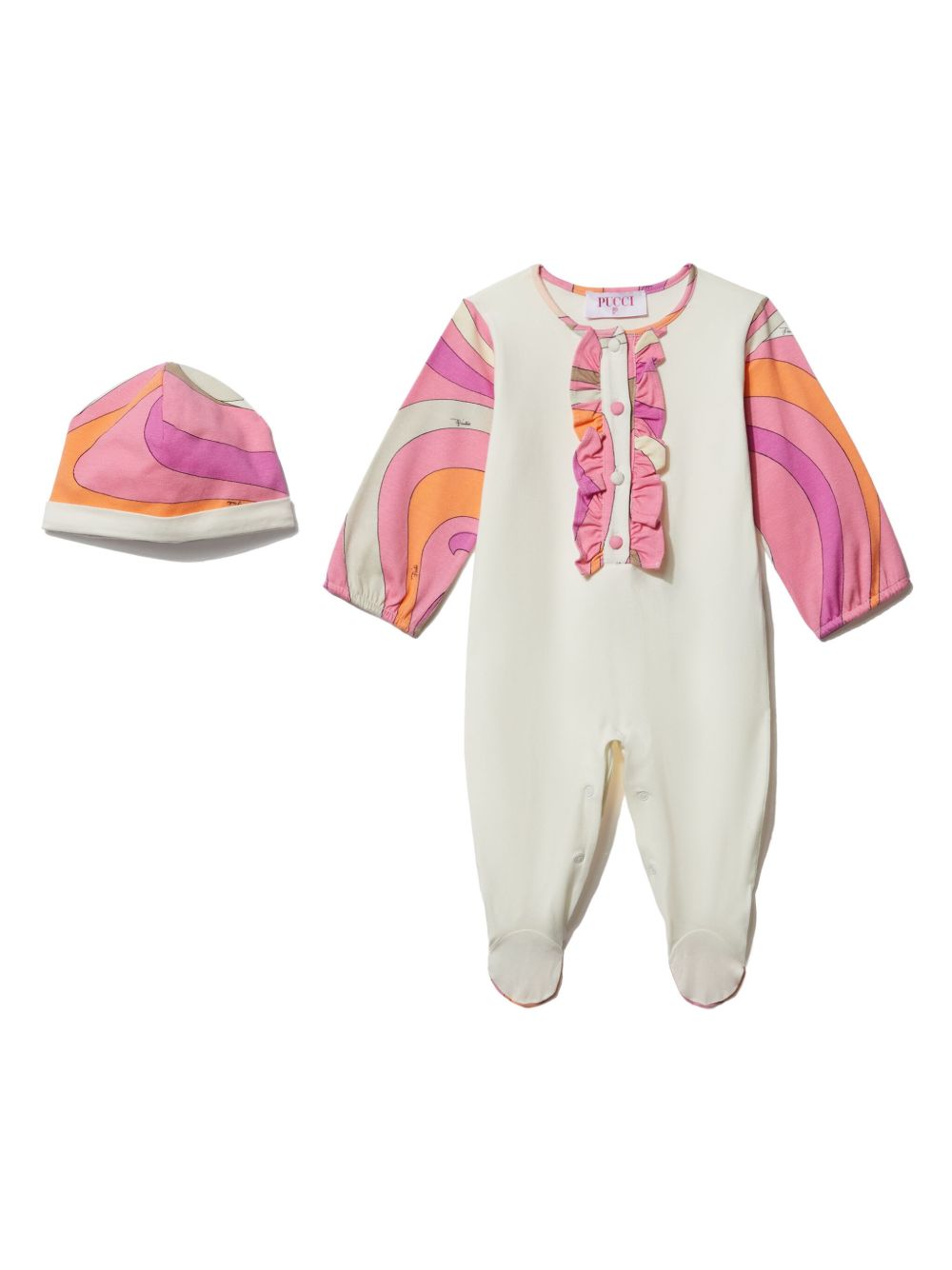 PUCCI Junior Marmo 印花连体衣套装 - 粉色