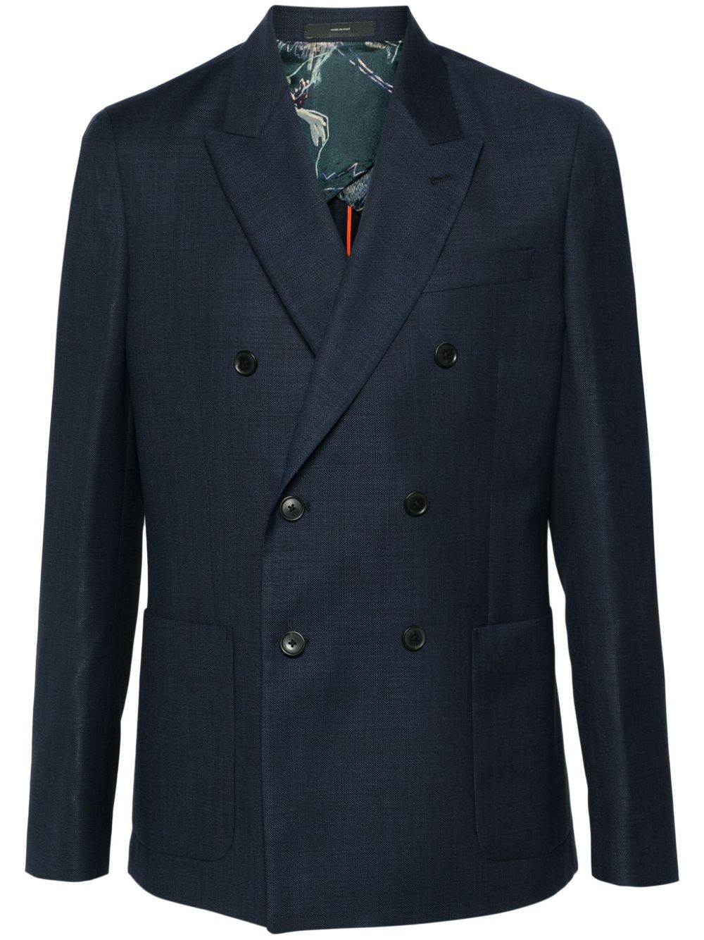 Paul Smith 戗驳领双排扣西装夹克 - 蓝色