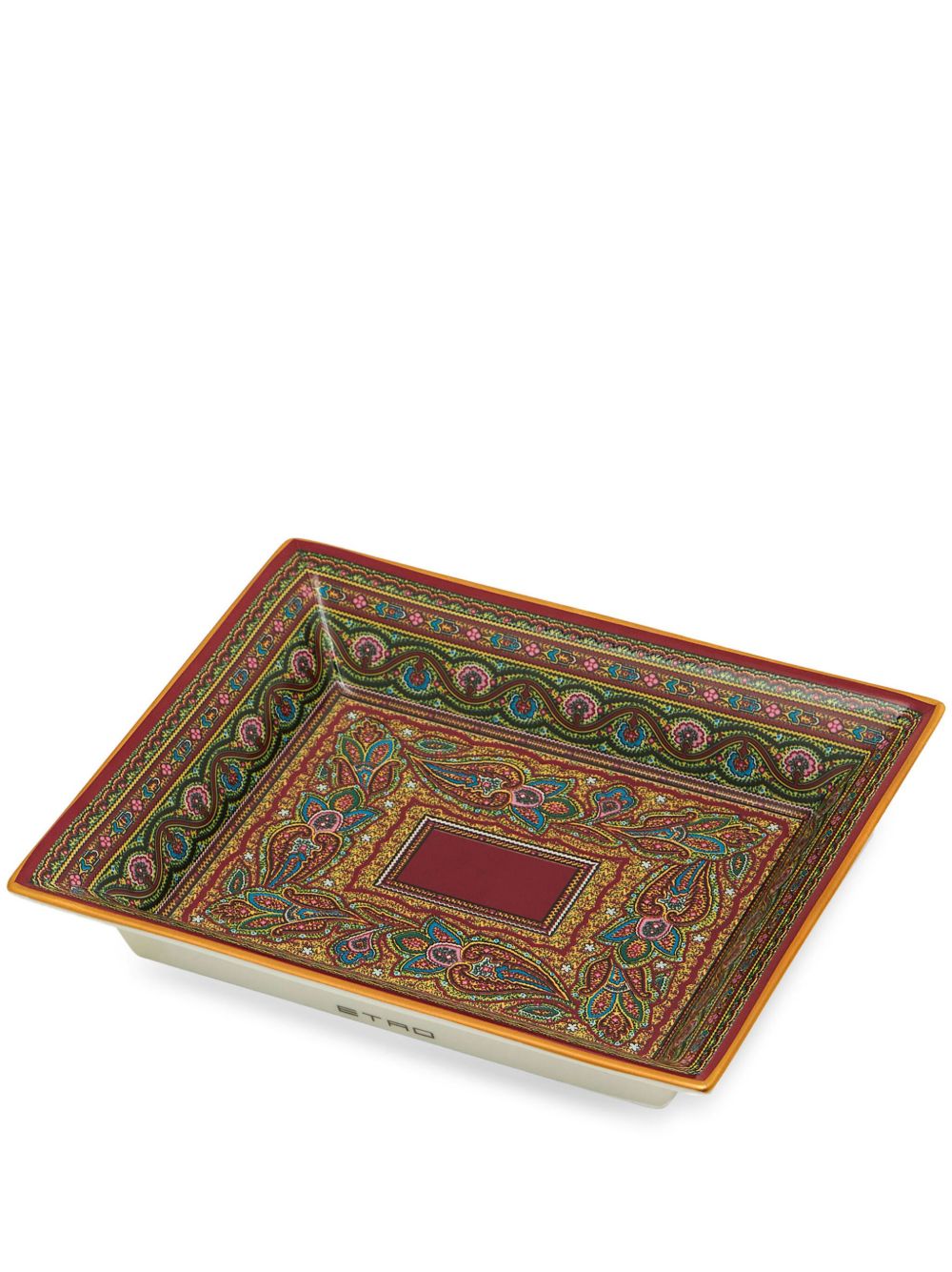 ETRO HOME 佩斯理印花陶瓷托盘 - 褐色