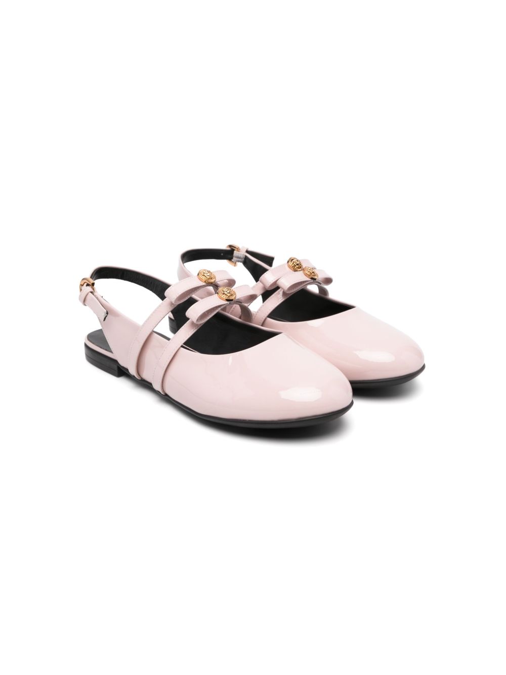 Versace Kids Gianni Ribbon 芭蕾平底鞋 - 粉色