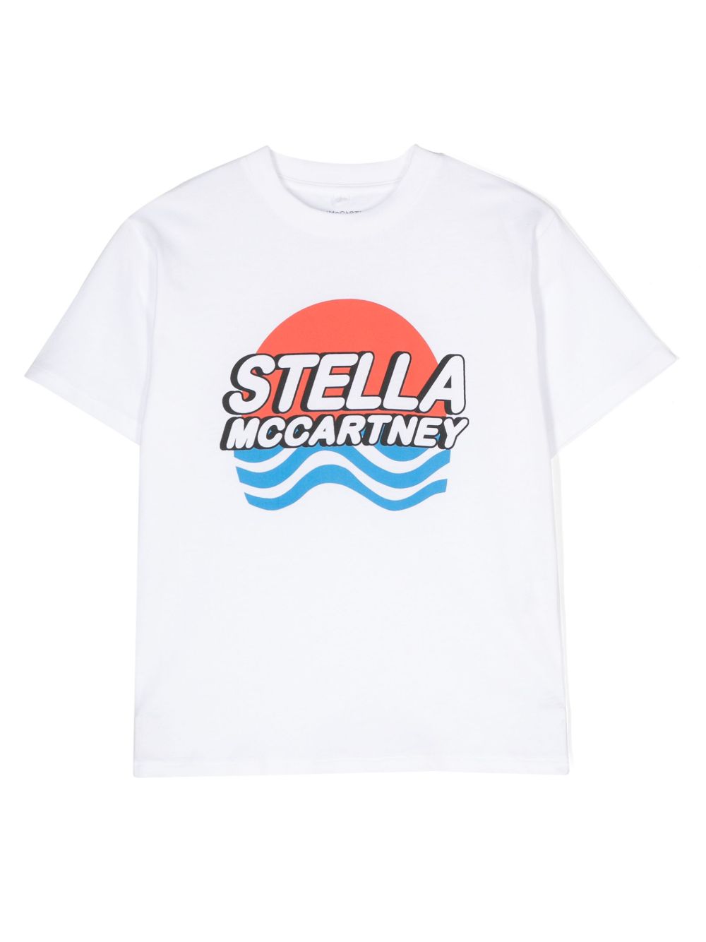 Stella McCartney Kids logo印花棉T恤 - 白色