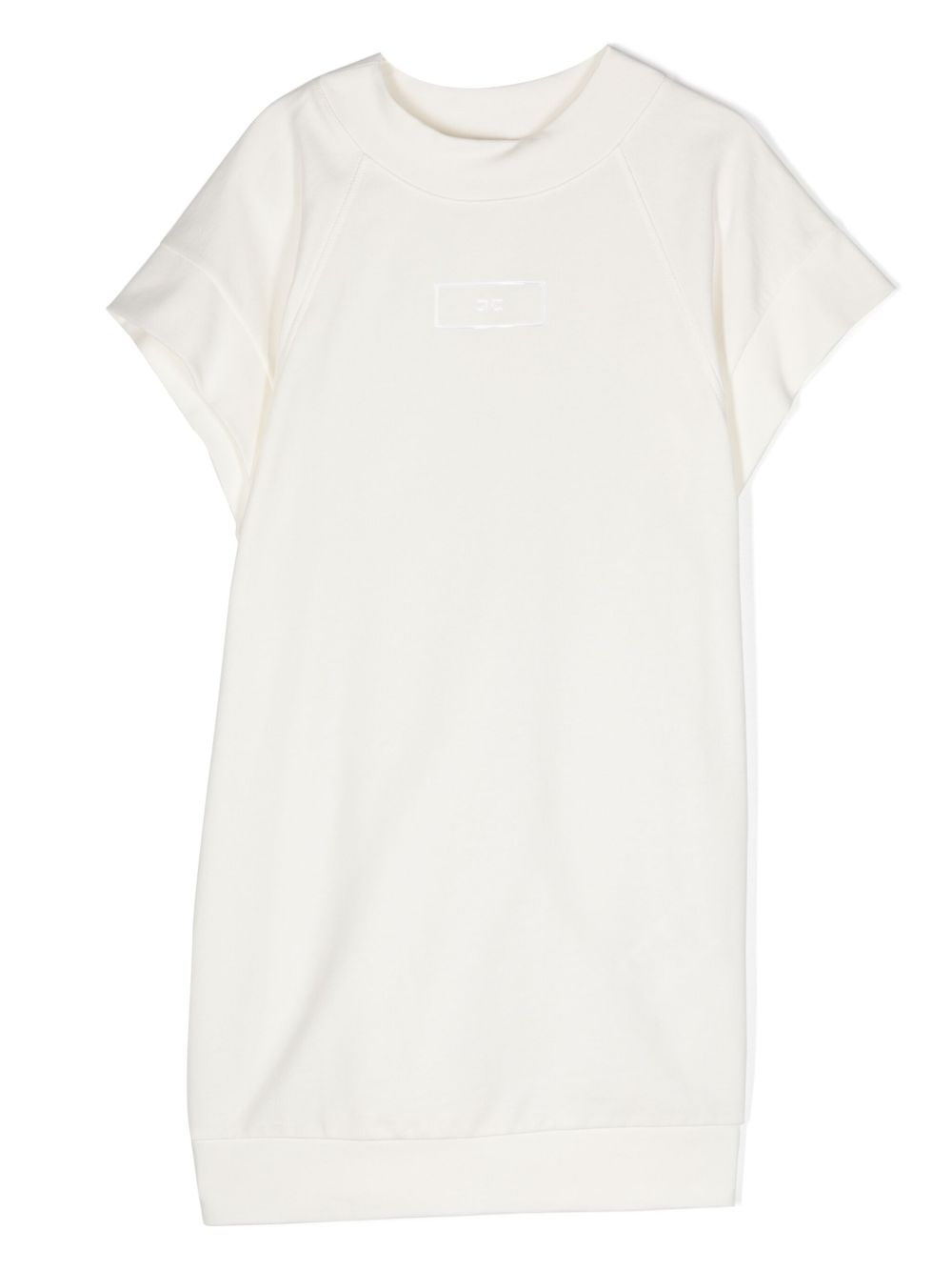 Elisabetta Franchi La Mia Bambina logo贴花平纹针织连衣裙 - 白色