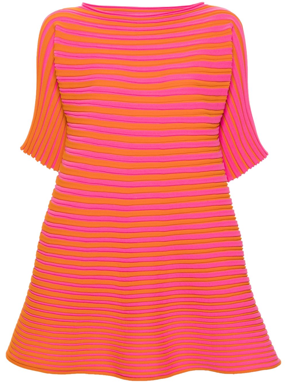 Pleats Please Issey Miyake Bounce 细褶针织上衣 - 橘色