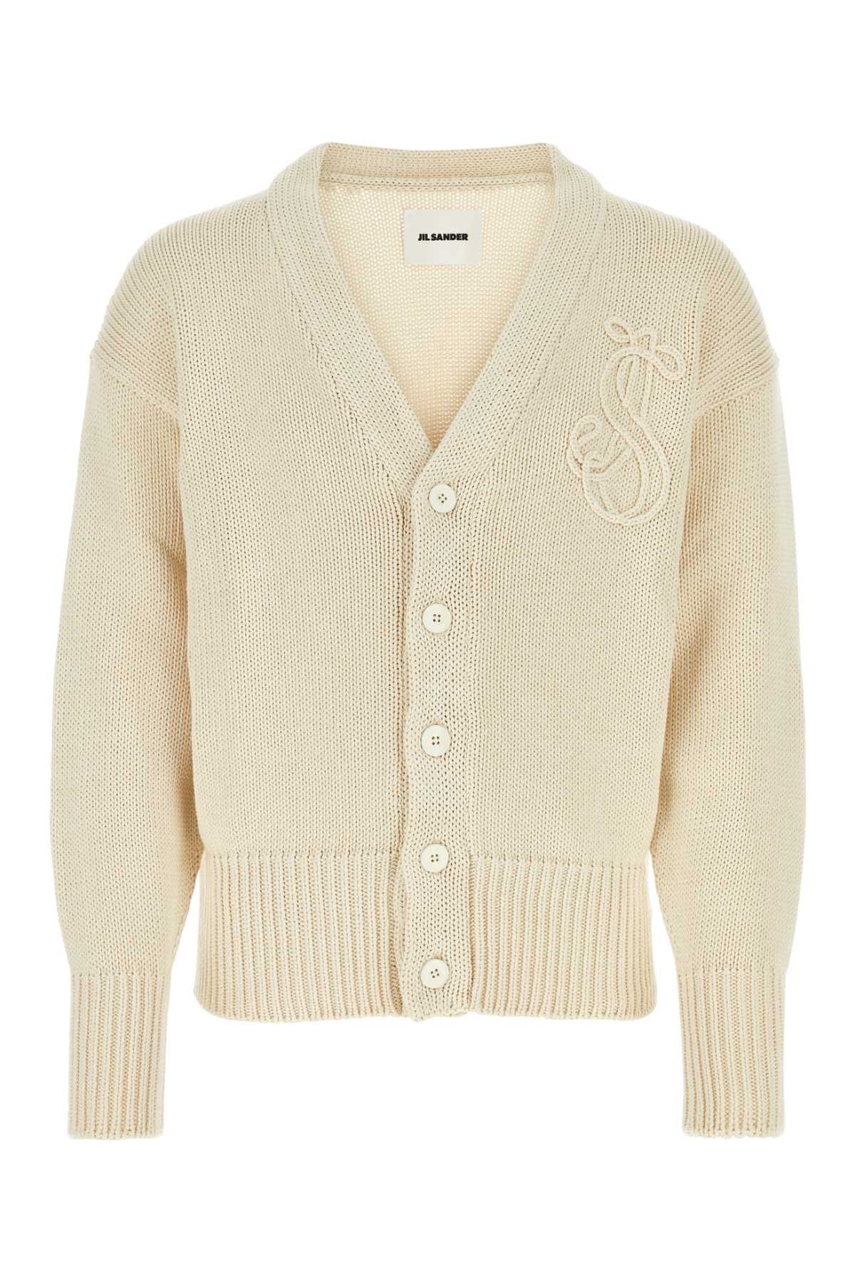 Jil Sander 象牙白棉开衫